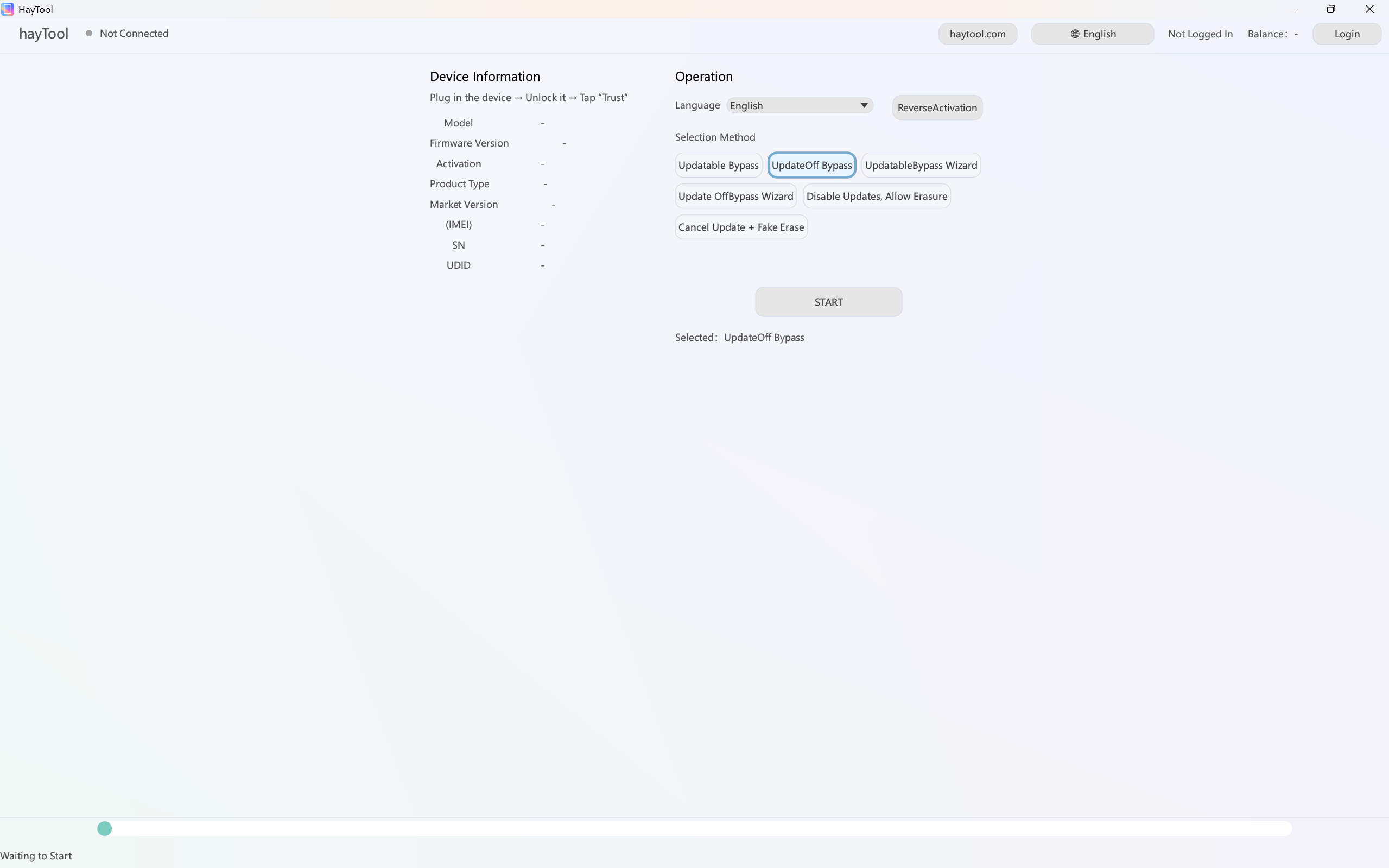 Non-updatable Bypass